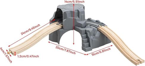 ألعاب قطار السكك الحديدية محاكاة مسار القطار مجموعة نفق اللعب تتضمن مركبات قاطرة مواد خشبية مناسبة للأطفال هدية ديكور المنزل، نفق، 20 × 15 × 14 سم in Kuwait