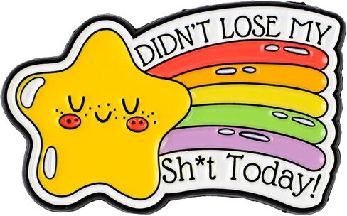 Didn't Lose My Sh*t Today Funny Star Pin Brooch, Rude Humor Enamel Pin, Gift For Sarcastic Sassy Friend Coworker, Rainbow Brooches, Swear Word Lapel Badge, Sarcasm Accessories in Saudi Arabia