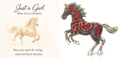 Horse Brooch Pin Rhinestone Brooch Crystal Brooches and Pins for Women Vintage Horse Jewelry Stuff Year of the Horses 2026 in Saudi Arabia