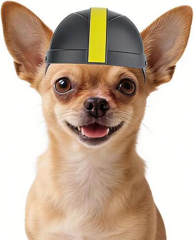 Namsan Dog Helmets for Small Dogs, Dog Helmet with Clear Lens Goggles, Doggie Helmets Hat with Ear Holes, Bike Doggie Helmet for Small to Medium Dogs, Adjustable, Black in Kuwait