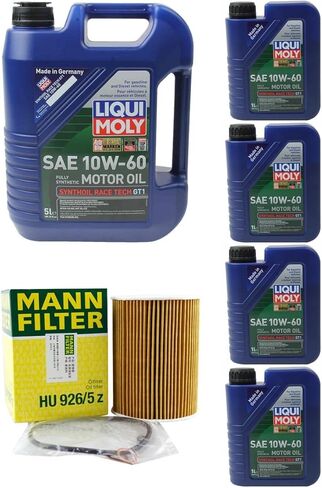 طقم تغيير الزيت مع فلتر زيت MANN HU926/5z + LIQUIMOLY 10W-60 متوافق مع BMW OE الجزء رقم: 11427837997 in Saudi Arabia