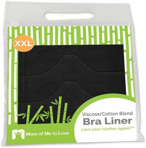 More of Me to Love Cotton and Viscose Blend Bra Liners (XX-Large, 6-Pack, Black) - Wicking, Soft, Easy-Care in Saudi Arabia