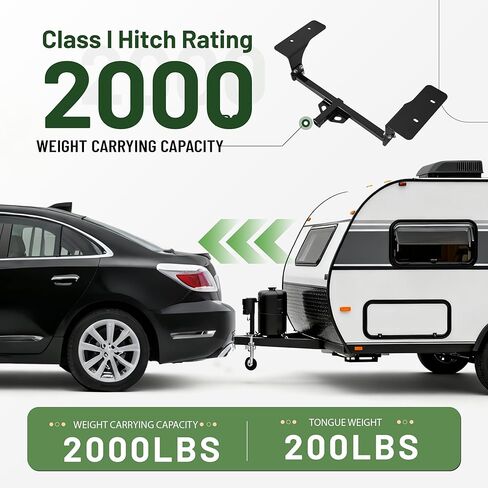 Class 1 1.25" Trailer Hitch Compatible with 2007-2021 Nissan Altima 4 Door Sedan Models/Altima/Maxima 2000LBS Steel Powder Coated Black Rear Trailer Tow Hitch Receiver in Saudi Arabia