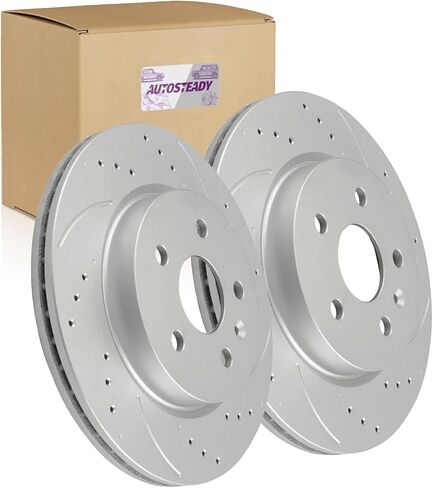 Front Brake Rotors Replacement for Chevrolet Equinox 2010 2011 2012 2013 2014 2015 2016 2017, for Chevy Malibu Impala, Buick Allure LaCrosse Regal Brakes, Drilled Slotted Front 12.64" in Saudi Arabia