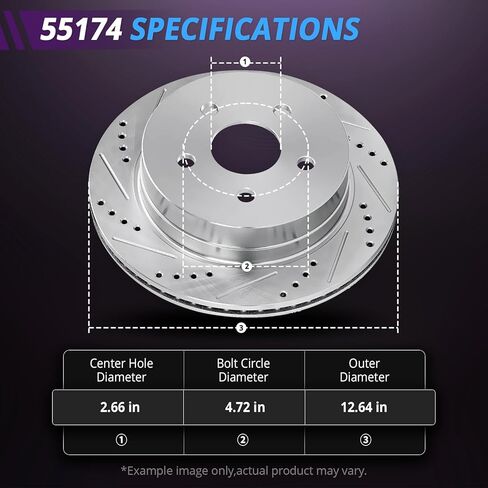 Front Brake Rotors Replacement for Chevrolet Equinox 2010 2011 2012 2013 2014 2015 2016 2017, for Chevy Malibu Impala, Buick Allure LaCrosse Regal Brakes, Drilled Slotted Front 12.64" in Saudi Arabia