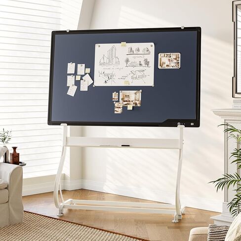 لوحة كتابة LCD متنقلة مع حامل، لوحة كتابة على الوجهين قابلة لإعادة الاستخدام على عجلات، سبورة بيضاء كبيرة للرسائل المحمولة للمكتب والمطعم واللوبي، 60 بوصة in Saudi Arabia