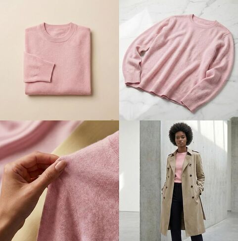 NPIA Certified Original 100% Pure Cashmere Sweater Women | 2-Ply 16 Micron Fine Knit | Lightweight Luxury Crewneck Pullover in Saudi Arabia