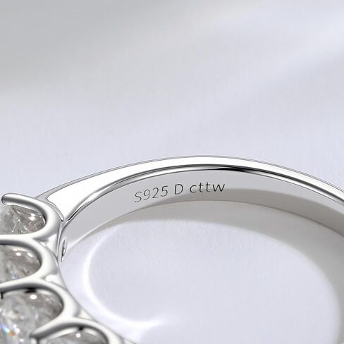 AURALUME Lab Grown Diamond Eternity Band 1.1cttw 5 Stone D Color VVS Clarity 4mm S925 Sterling Silver Anniversary Wedding Rings in Saudi Arabia