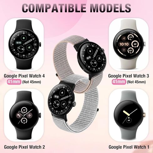 أربطة من النايلون متوافقة مع ساعات Google Pixel Watch 4 3 مقاس 41 ملم/ساعة Google Pixel Watch 2 1، 3 قطع من أساور المعصم البديلة الناعمة وحزام رياضي بحلقة للنساء والرجال in Kuwait