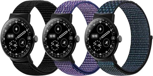 أربطة من النايلون متوافقة مع ساعات Google Pixel Watch 4 3 مقاس 41 ملم/ساعة Google Pixel Watch 2 1، 3 قطع من أساور المعصم البديلة الناعمة وحزام رياضي بحلقة للنساء والرجال in Kuwait