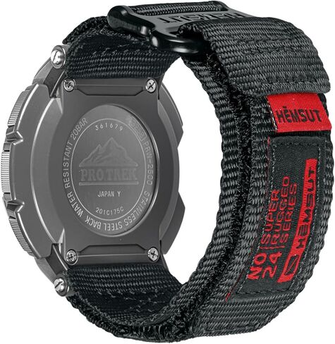 Military Style Watch Strap for Casio Protrek PRG-200/250/500/260/280/550,PRW-2500/3500/5100/5000/510, Nylon Hook & Loop Casio Band in Kuwait