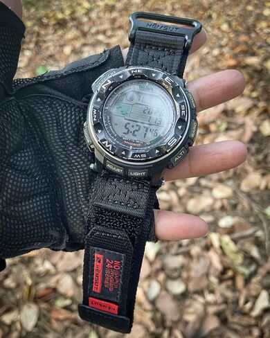 Military Style Watch Strap for Casio Protrek PRG-200/250/500/260/280/550,PRW-2500/3500/5100/5000/510, Nylon Hook & Loop Casio Band in Kuwait