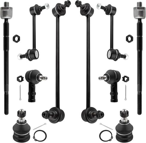 BOXI (Set of 10) Front Rear Sway Bar End Link + Inner Outer Tie Rod Ends + Lower Ball Joints Fit for Hyundai Tiburon 2003 2004 2005 2006 2007 2008 | Replace K500031 EV80310 ES3377 K80508 K80509 K90360 in Kuwait