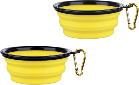 2Pack Collapsible Dog Bowl with Buckle Closure, TPE Travel Pet Bowl for Dogs, Portable Outdoor Food and Water Dish for Walking, Hiking, Camping(350ML Red) in Saudi Arabia