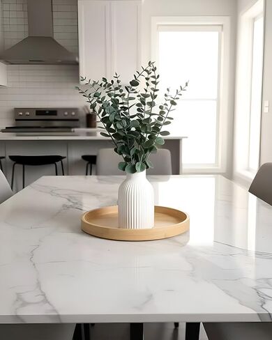 سيقان الأوكالبتوس الصناعية في مزهرية سيراميك لديكور عداد الحمام سيقان الأوكالبتوس الاصطناعية ديكور لطاولة القهوة ونباتات خضراء زائفة لديكور طاولة الطعام في المزرعة in Kuwait