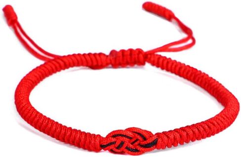 Vanski Handmade Braided Black/Red String Bracelet for Men Women Amulet Chinese Knot Lucky Bracelet in Kuwait