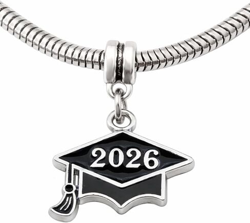 LaBenie Dangle Black Graduation Cap Charm Bead in Saudi Arabia