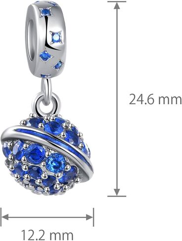 Celestial Star Planet Blue Cubic Zirconia Dangle Charm Compatible with Pandora Charms Bracelets in Saudi Arabia