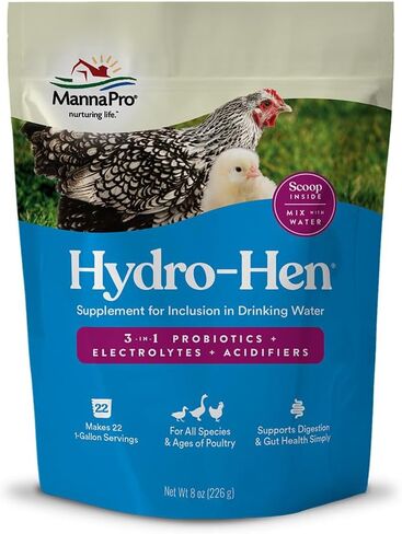 Manna Pro Hydro-Hen Poultry Electrolyte & Probiotic Supplement, Hydration Support for Chickens, Ducks, Turkeys & Waterfowl, 20 oz in Kuwait