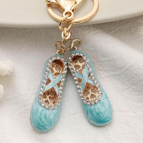 Rhinestone Ballet Shoe Keychain, Mini Pointe Shoes Charm, Cute Elegant Dance Keychain for Women Ballet Gift, Bag Charm in Saudi Arabia