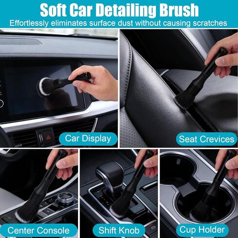 XANGNIER مجموعة أدوات تفصيل السيارة الداخلية، أداة تنظيف السيارة الداخلية، مجموعة أدوات تنظيف السيارة، تفاصيل العناية بالسيارة ومستلزمات التنظيف، مناسبة للسيارات، سيارات الدفع الرباعي، الشاحنات، السيدان، لوحة القيادة، لوحة، 10 قطع من الأدوات in Kuwait