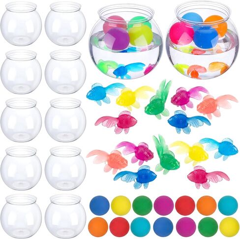 12 مجموعة 30 أوقية تنس الطاولة وعاء الأسماك كرنفال لعبة تفضل لعبة التنس ترتد أطباق الأسماك المستديرة كرات متعددة الألوان الأسماك الذهبية للبالغين ألعاب تنس الطاولة نشاط الحفلات جوائز الكرنفال in Kuwait