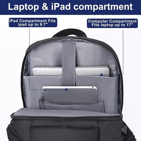 Laptop Backpack 17 Inch Large Computer Bag for Men with USB Charger Port 18x14x8 Flight Approved Personal Item Travel Laptop Backpacks in Kuwait