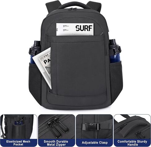 Laptop Backpack 17 Inch Large Computer Bag for Men with USB Charger Port 18x14x8 Flight Approved Personal Item Travel Laptop Backpacks in Kuwait