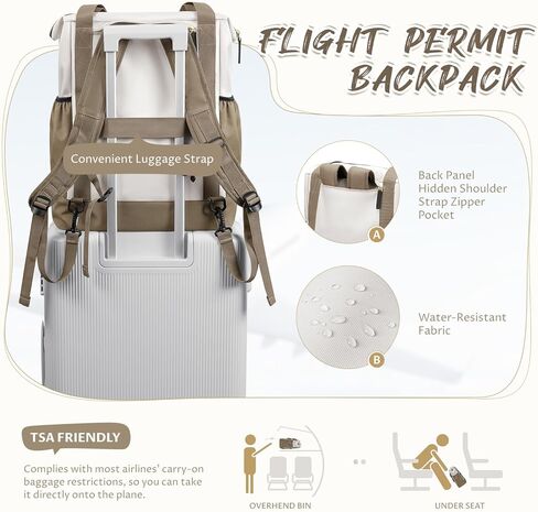 Laptop Backpack for Women,Adjustable Tote Work Business Backpack,TravelPersonal Carry On Bag,17.3Inch,WChampagne in Saudi Arabia