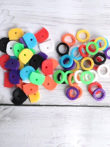 Generic 64 Pack Multicolor Rubber Key Caps: 2-Style Semicircular & Round, Easy Identification & Organization in Saudi Arabia