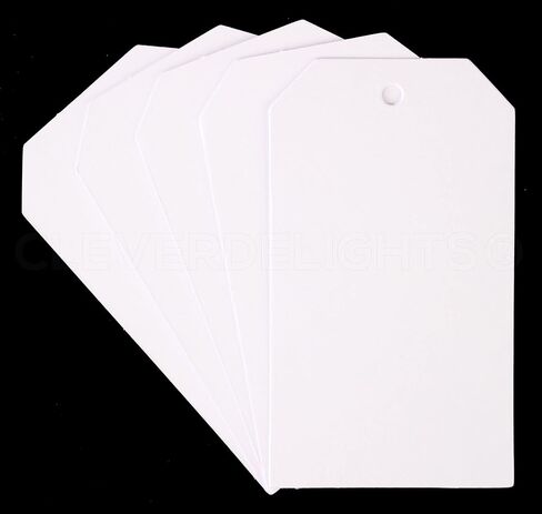 CleverDelights White Price Tags - 2" x 3.5" - 100 Pack - Paper Gift Tag in Saudi Arabia