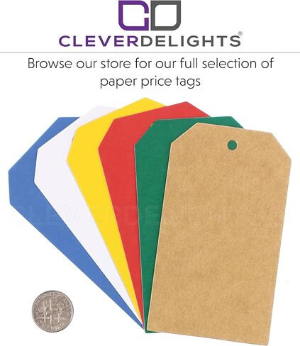 CleverDelights White Price Tags - 2" x 3.5" - 100 Pack - Paper Gift Tag in Saudi Arabia