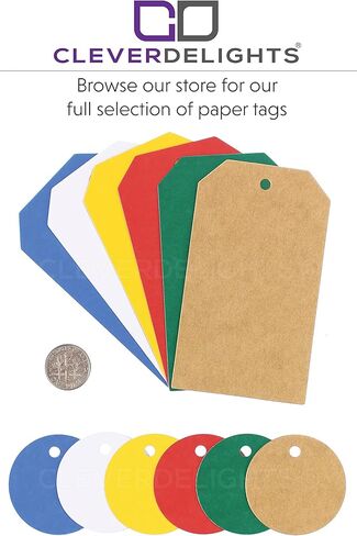 CleverDelights White Price Tags - 2" x 3.5" - 100 Pack - Paper Gift Tag in Saudi Arabia