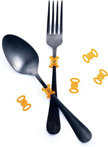 Premium Gluten-Free Kitchenware Labels - 6-Pack of Flexible, Dishwasher-Safe Orange Silicone Tags for Utensils (Knives, Forks, and Spoons) - Ideal for Celiac and Gluten Intolerant Individuals in Saudi Arabia