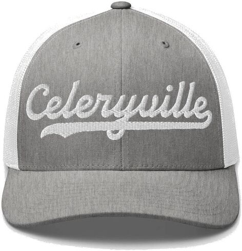 Celeryville Hat Celeryville Trucker Hat Baseball Script Embroidered Cap Vintage Sports Mesh Swoosh Gift Souvenir Headwear OH in Saudi Arabia