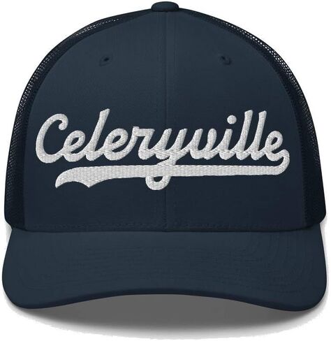 Celeryville Hat Celeryville Trucker Hat Baseball Script Embroidered Cap Vintage Sports Mesh Swoosh Gift Souvenir Headwear OH in Saudi Arabia