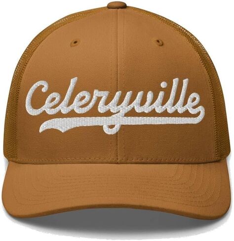Celeryville Hat Celeryville Trucker Hat Baseball Script Embroidered Cap Vintage Sports Mesh Swoosh Gift Souvenir Headwear OH in Saudi Arabia