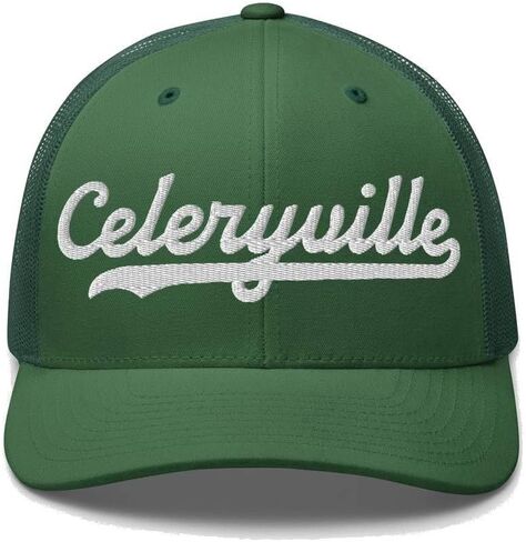 Celeryville Hat Celeryville Trucker Hat Baseball Script Embroidered Cap Vintage Sports Mesh Swoosh Gift Souvenir Headwear OH in Saudi Arabia