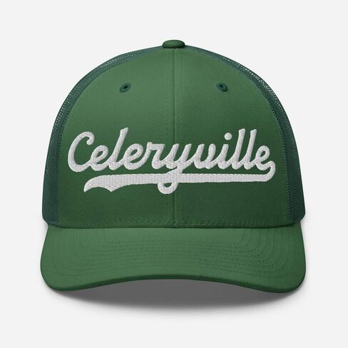 Celeryville Hat Celeryville Trucker Hat Baseball Script Embroidered Cap Vintage Sports Mesh Swoosh Gift Souvenir Headwear OH in Saudi Arabia
