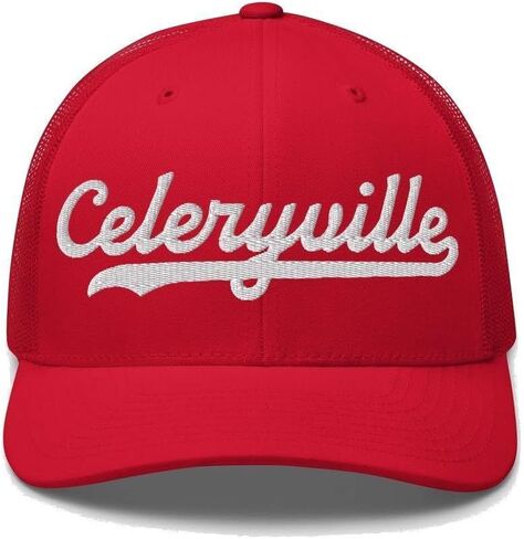 Celeryville Hat Celeryville Trucker Hat Baseball Script Embroidered Cap Vintage Sports Mesh Swoosh Gift Souvenir Headwear OH in Saudi Arabia