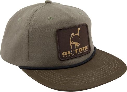 Drake Waterfowl Men's Lost Hat X Ol'Tom Goat Rope Hybrid Cap | Durable Adjustable Hunting Mid-Crown Cotton Hat w/Flat Visor in Saudi Arabia