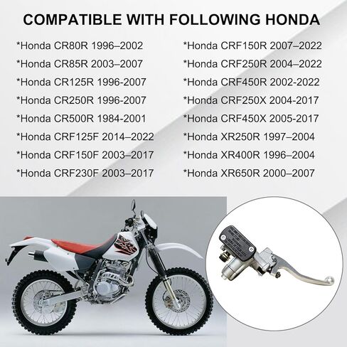 Right Front Brake Master Cylinder Compatible with Honda CR80R CR85R CR125R CR250R CR500R, CRF125F 150F 230F 150R 250R 450R 250X 450X, XR 250R 400R 650R OEM # 45510-KCE-671 45510-MEY-305 in Saudi Arabia