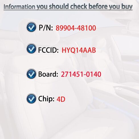 استبدال المفتاح الذكي فوب يناسب تويوتا هايلاندر Rav4 2008 2009 2010 2011 2012 2013 دخول بدون مفتاح التحكم عن بعد HYQ14AAB 271451-0140 لوحة 89904-48100 3 أزرار in Saudi Arabia