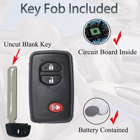 استبدال المفتاح الذكي فوب يناسب تويوتا هايلاندر Rav4 2008 2009 2010 2011 2012 2013 دخول بدون مفتاح التحكم عن بعد HYQ14AAB 271451-0140 لوحة 89904-48100 3 أزرار in Saudi Arabia