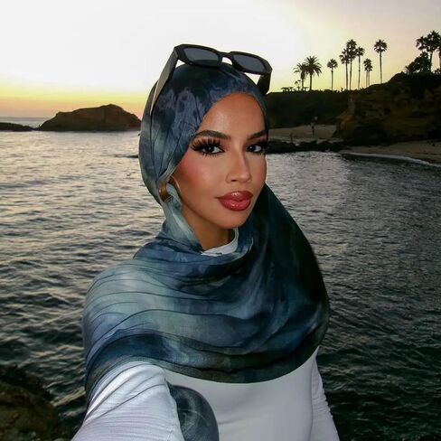 Chiffons Hijab Scarf Women Printed Muslims Headscarf Shawl Lightweight Fashion Middle East Headwrap Shawls Head Shawl in Saudi Arabia