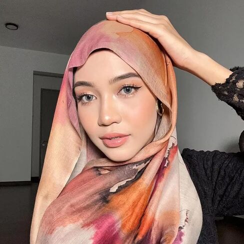 Chiffons Hijab Scarf Women Printed Muslims Headscarf Shawl Lightweight Fashion Middle East Headwrap Shawls Head Shawl in Saudi Arabia