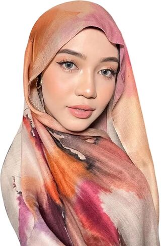 Chiffons Hijab Scarf Women Printed Muslims Headscarf Shawl Lightweight Fashion Middle East Headwrap Shawls Head Shawl in Saudi Arabia