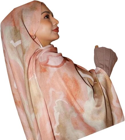 Chiffons Hijab Scarf Women Printed Muslims Headscarf Shawl Lightweight Fashion Middle East Headwrap Shawls Head Shawl in Saudi Arabia