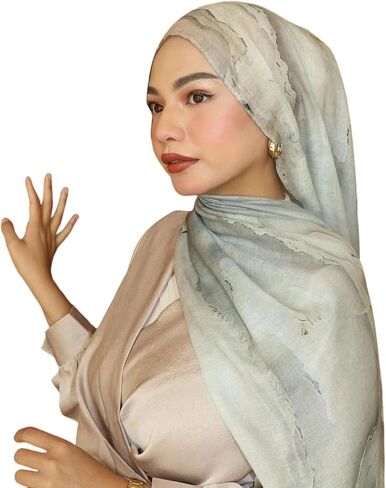 Chiffons Hijab Scarf Women Printed Muslims Headscarf Shawl Lightweight Fashion Middle East Headwrap Shawls Head Shawl in Saudi Arabia