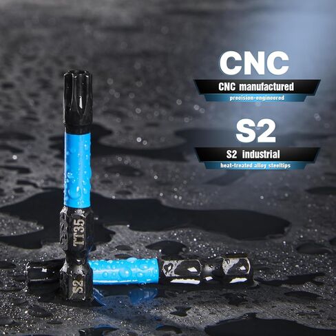 مجموعة لقم توركس 13 قطعة (T7-T40) و10 قطع لقمة مثقاب مفتاح ألين برأس سداسي (SAE)، لقم مفك ذات تأثير طويل مقاس 2 بوصة مع حامل لقمة مغناطيسية وصندوق تخزين، مجموعة مفكات براغي سداسية من الفولاذ S2 مقاس 1/4 بوصة in Kuwait